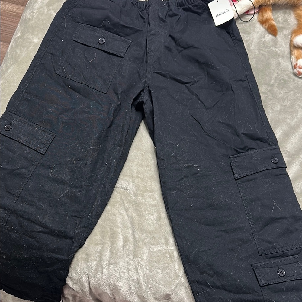 Forever 21 Black Track Joggers with Durable Fabric
